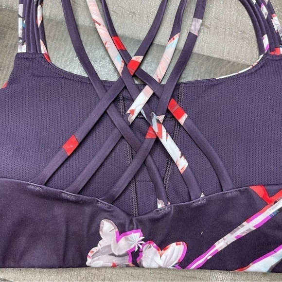 ATHLETA Hyper Focused Purple Floral Sports Bra size Small - Picture 5 of 10